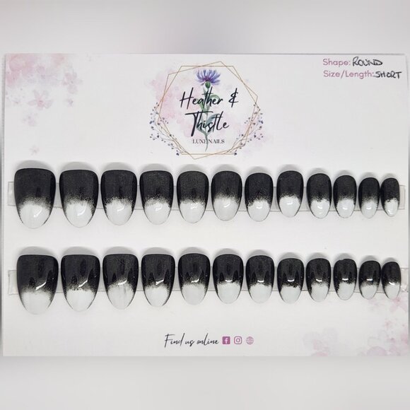 Heather & Thistle Luxe Press-On Nails - Shadow Fade - Round Short - Picture 1 of 2